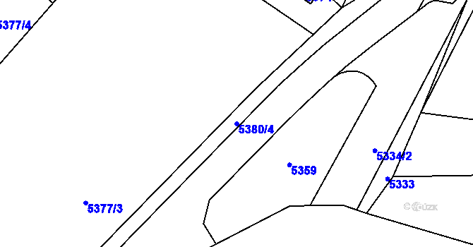 Parcela st. 5380/4 v KÚ Šternberk, Katastrální mapa