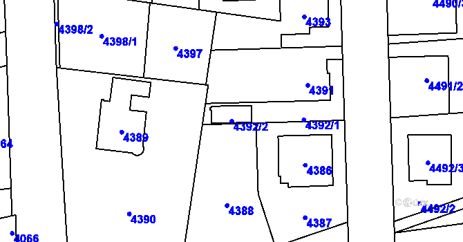 Parcela st. 4392/2 v KÚ Šternberk, Katastrální mapa