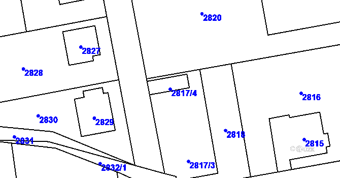Parcela st. 2817/4 v KÚ Šternberk, Katastrální mapa