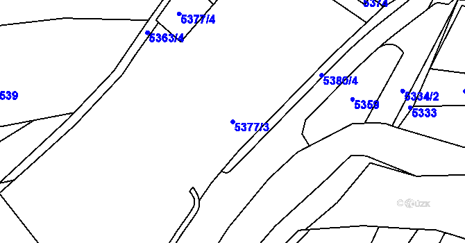 Parcela st. 5377/3 v KÚ Šternberk, Katastrální mapa