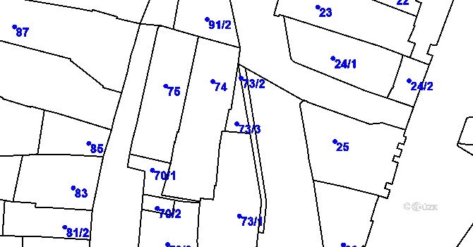 Parcela st. 73/3 v KÚ Šternberk, Katastrální mapa