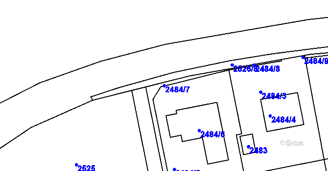 Parcela st. 2484/7 v KÚ Šternberk, Katastrální mapa