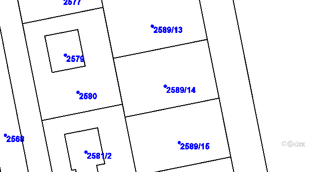 Parcela st. 2589/14 v KÚ Šternberk, Katastrální mapa