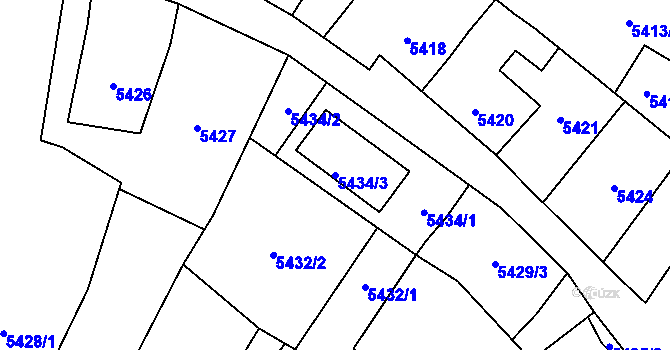 Parcela st. 5434/3 v KÚ Šternberk, Katastrální mapa