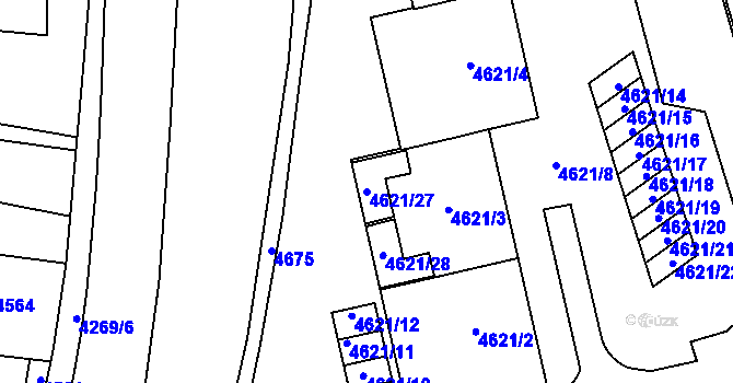 Parcela st. 4621/27 v KÚ Šternberk, Katastrální mapa