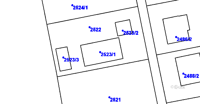 Parcela st. 2523/1 v KÚ Šternberk, Katastrální mapa