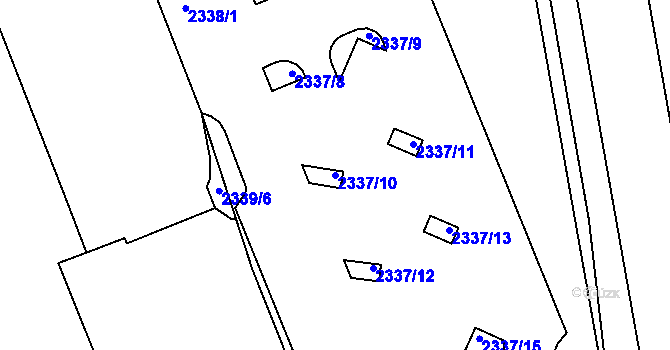 Parcela st. 2337/10 v KÚ Šternberk, Katastrální mapa