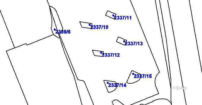 Parcela st. 2337/12 v KÚ Šternberk, Katastrální mapa