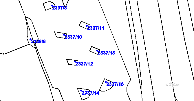 Parcela st. 2337/13 v KÚ Šternberk, Katastrální mapa