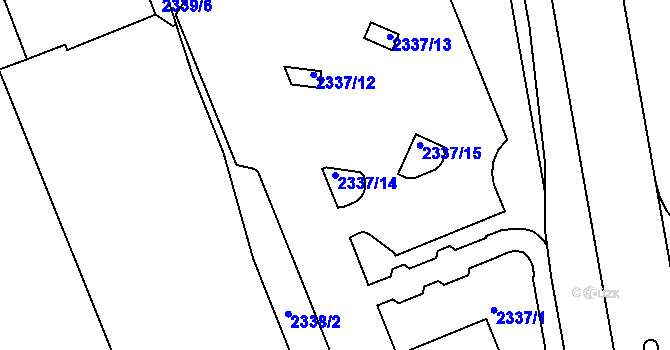 Parcela st. 2337/14 v KÚ Šternberk, Katastrální mapa