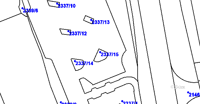 Parcela st. 2337/15 v KÚ Šternberk, Katastrální mapa