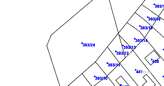 Parcela st. 393/24 v KÚ Lhota u Šternberka, Katastrální mapa