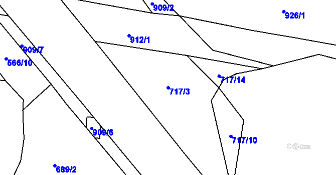 Parcela st. 717/3 v KÚ Počeplice, Katastrální mapa