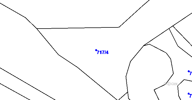 Parcela st. 717/4 v KÚ Počeplice, Katastrální mapa
