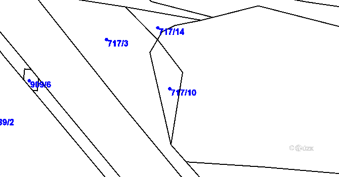 Parcela st. 717/10 v KÚ Počeplice, Katastrální mapa