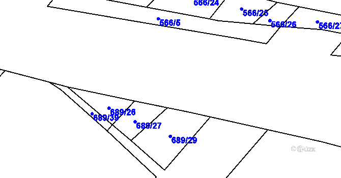 Parcela st. 886/9 v KÚ Počeplice, Katastrální mapa