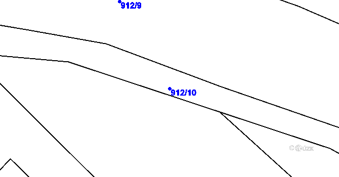 Parcela st. 912/10 v KÚ Počeplice, Katastrální mapa