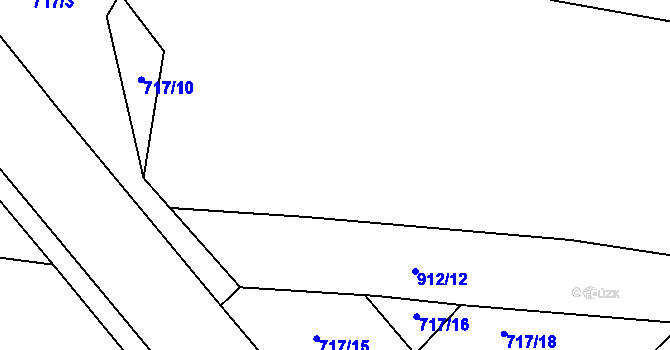 Parcela st. 912/11 v KÚ Počeplice, Katastrální mapa