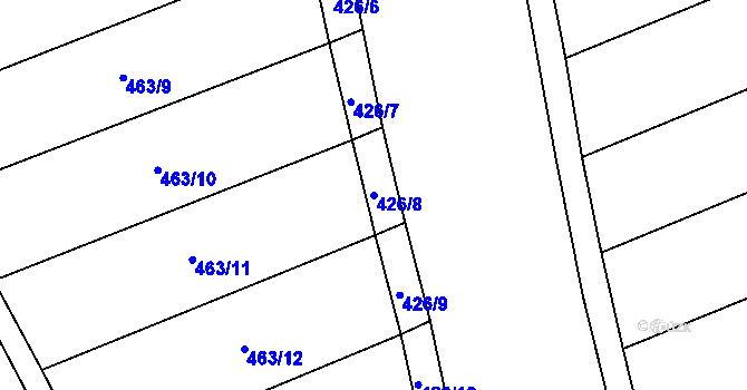 Parcela st. 426/8 v KÚ Počeplice, Katastrální mapa