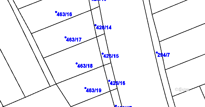 Parcela st. 426/15 v KÚ Počeplice, Katastrální mapa