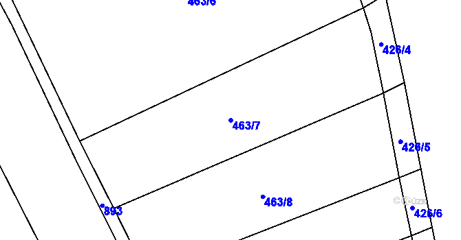 Parcela st. 463/7 v KÚ Počeplice, Katastrální mapa