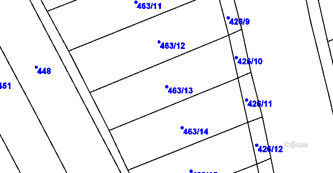 Parcela st. 463/13 v KÚ Počeplice, Katastrální mapa