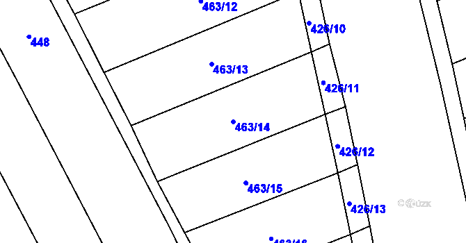 Parcela st. 463/14 v KÚ Počeplice, Katastrální mapa