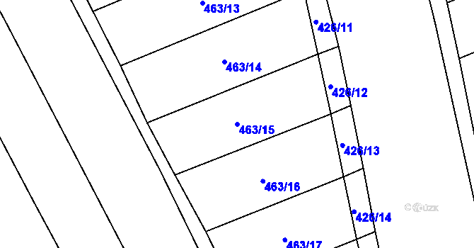 Parcela st. 463/15 v KÚ Počeplice, Katastrální mapa