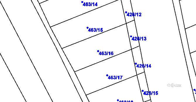 Parcela st. 463/16 v KÚ Počeplice, Katastrální mapa