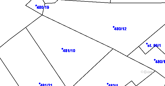 Parcela st. 481/19 v KÚ Počeplice, Katastrální mapa