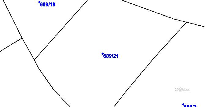 Parcela st. 689/21 v KÚ Počeplice, Katastrální mapa