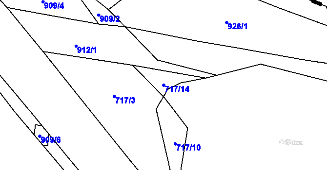 Parcela st. 717/14 v KÚ Počeplice, Katastrální mapa