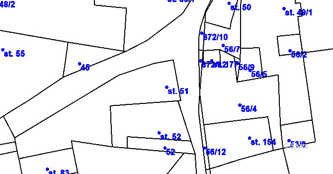 Parcela st. 51 v KÚ Stračí, Katastrální mapa