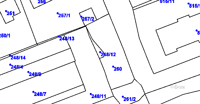 Parcela st. 248/12 v KÚ Štětí I, Katastrální mapa