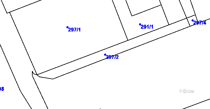 Parcela st. 297/2 v KÚ Štětí I, Katastrální mapa