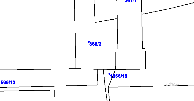 Parcela st. 366/4 v KÚ Štětí I, Katastrální mapa