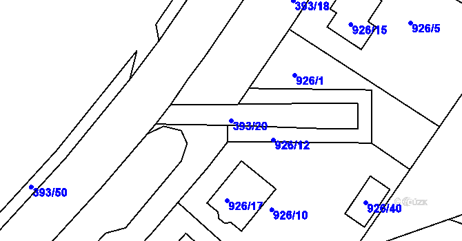 Parcela st. 393/20 v KÚ Štětí I, Katastrální mapa
