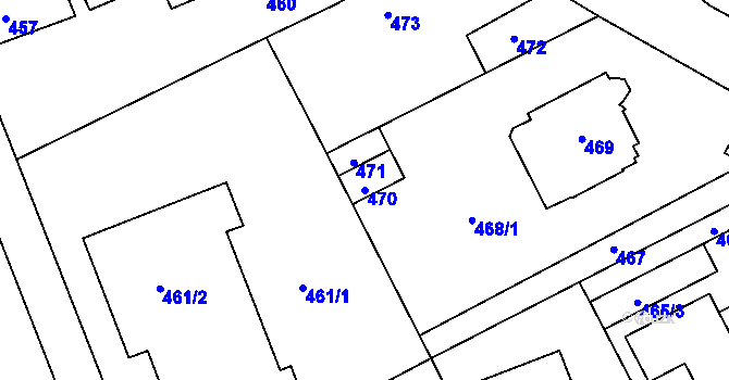 Parcela st. 470 v KÚ Štětí I, Katastrální mapa