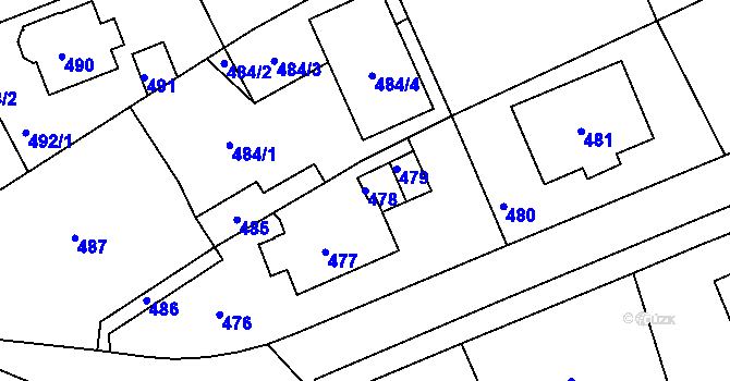Parcela st. 478 v KÚ Štětí I, Katastrální mapa