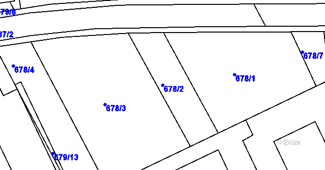 Parcela st. 678/2 v KÚ Štětí I, Katastrální mapa