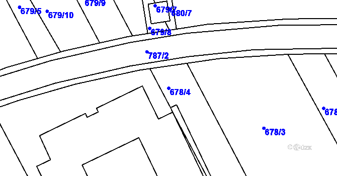 Parcela st. 678/4 v KÚ Štětí I, Katastrální mapa