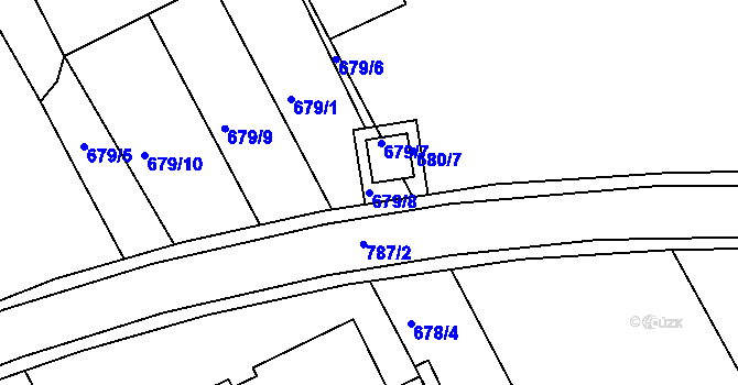 Parcela st. 679/8 v KÚ Štětí I, Katastrální mapa