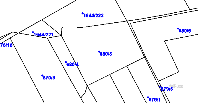 Parcela st. 680/3 v KÚ Štětí I, Katastrální mapa