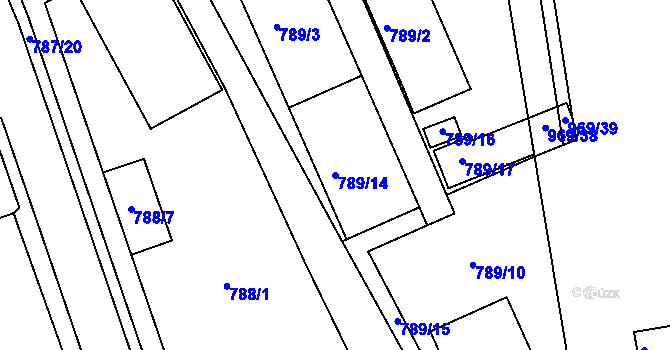Parcela st. 789/14 v KÚ Štětí I, Katastrální mapa