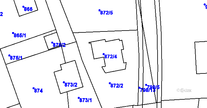 Parcela st. 872/4 v KÚ Štětí I, Katastrální mapa