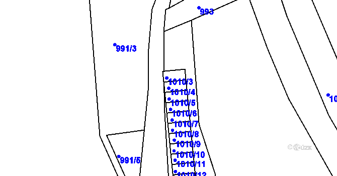 Parcela st. 1010/4 v KÚ Štětí I, Katastrální mapa