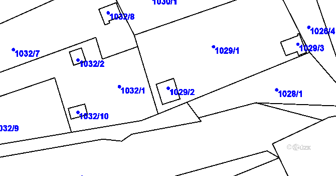 Parcela st. 1029/2 v KÚ Štětí I, Katastrální mapa
