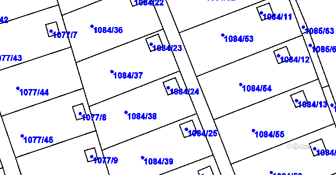 Parcela st. 1084/24 v KÚ Štětí I, Katastrální mapa