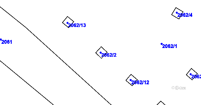 Parcela st. 2062/2 v KÚ Štětí I, Katastrální mapa