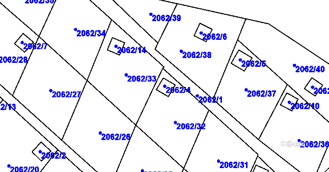 Parcela st. 2062/4 v KÚ Štětí I, Katastrální mapa